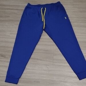 Blue Joggers with Yellow Drawstring